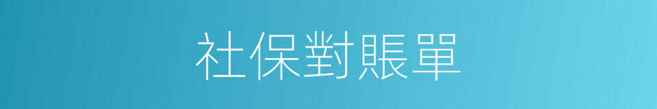 社保對賬單的同義詞