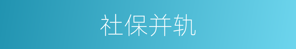 社保并轨的同义词