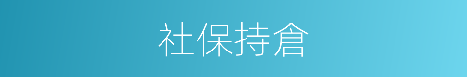 社保持倉的同義詞