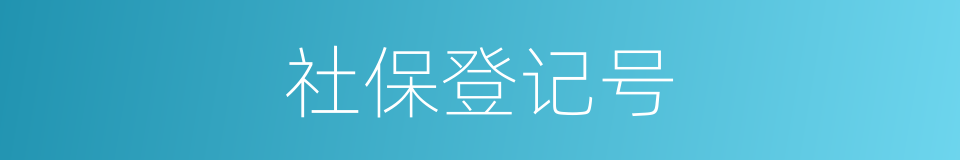 社保登记号的同义词