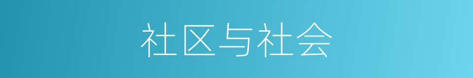 社区与社会的同义词