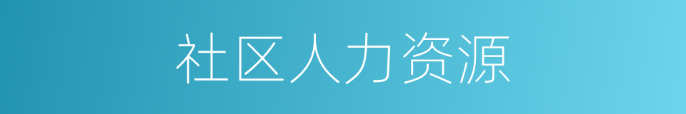 社区人力资源的同义词