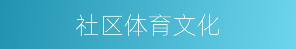 社区体育文化的同义词