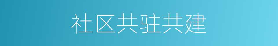 社区共驻共建的同义词