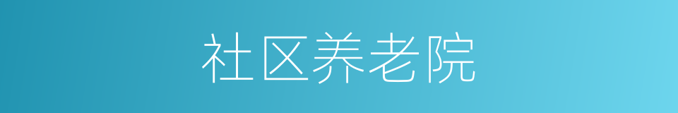 社区养老院的同义词