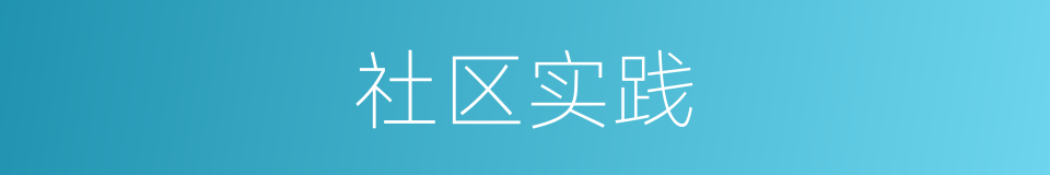社区实践的同义词