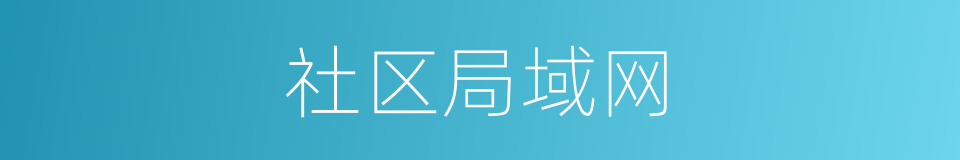 社区局域网的同义词