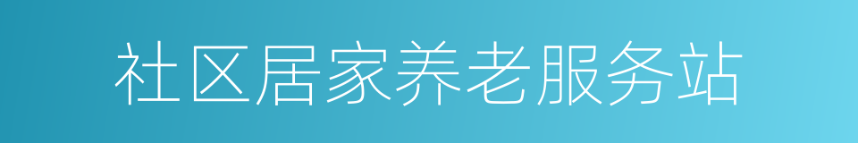 社区居家养老服务站的同义词