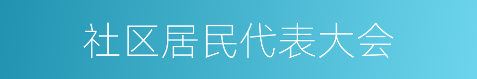 社区居民代表大会的同义词