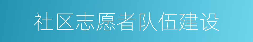 社区志愿者队伍建设的同义词