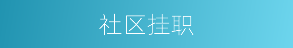 社区挂职的同义词