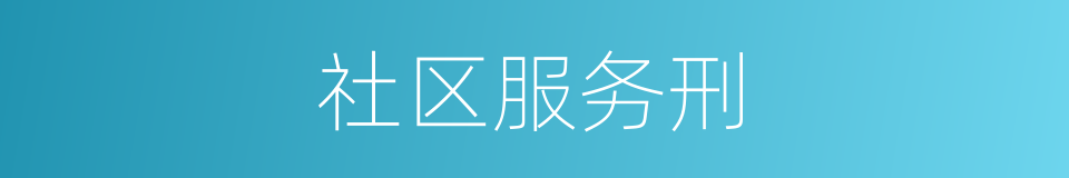 社区服务刑的同义词
