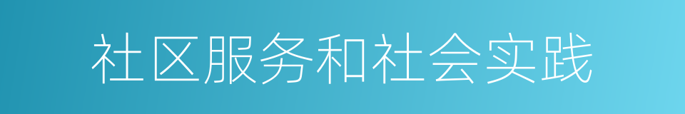 社区服务和社会实践的同义词