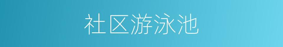 社区游泳池的同义词