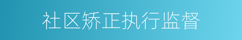 社区矫正执行监督的同义词