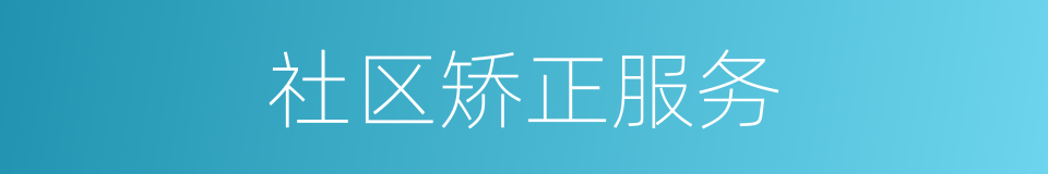 社区矫正服务的同义词
