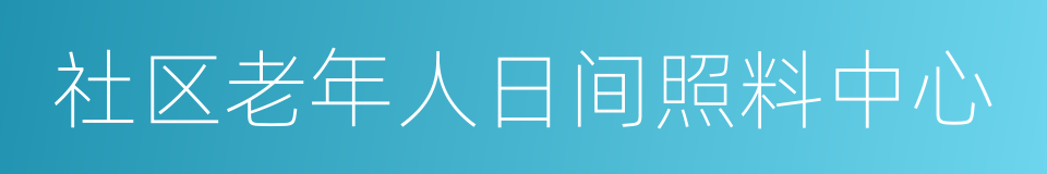 社区老年人日间照料中心的同义词