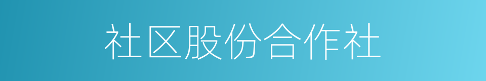 社区股份合作社的同义词