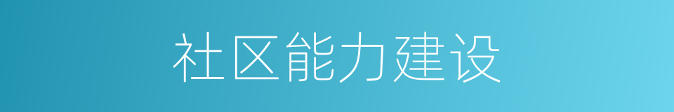 社区能力建设的同义词