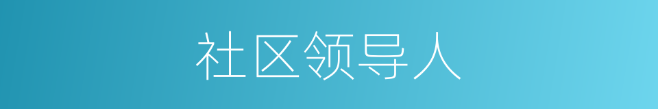 社区领导人的同义词