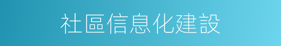 社區信息化建設的同義詞