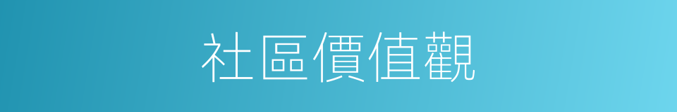 社區價值觀的同義詞