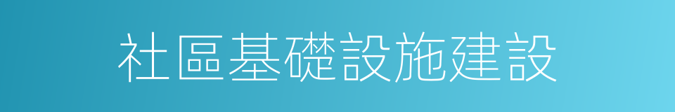 社區基礎設施建設的同義詞