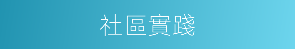 社區實踐的同義詞
