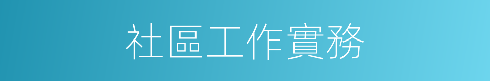 社區工作實務的同義詞