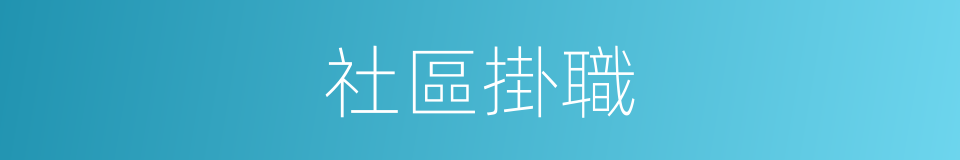 社區掛職的同義詞