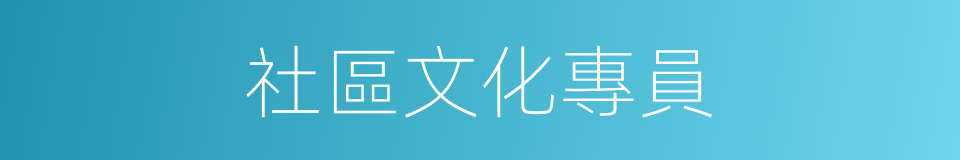 社區文化專員的同義詞