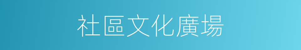 社區文化廣場的同義詞