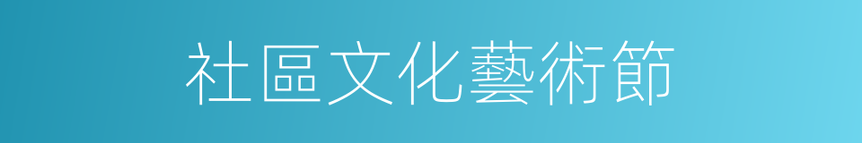 社區文化藝術節的同義詞