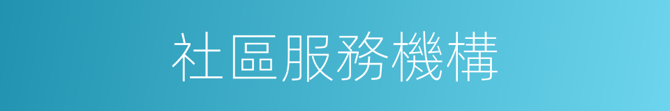 社區服務機構的同義詞