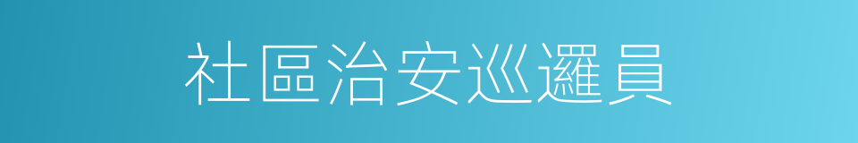 社區治安巡邏員的同義詞