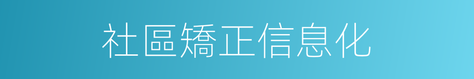 社區矯正信息化的同義詞