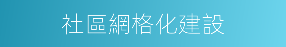 社區網格化建設的同義詞