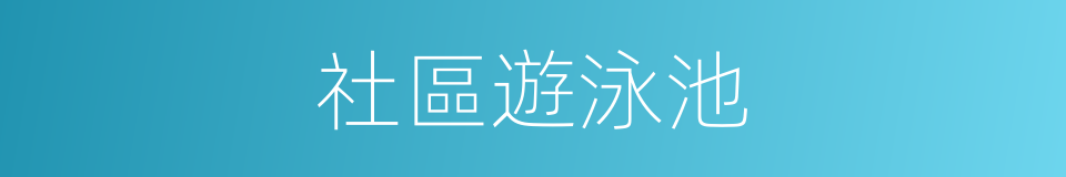 社區遊泳池的同義詞