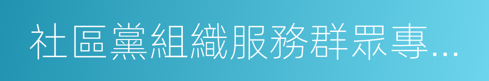 社區黨組織服務群眾專項經費的同義詞