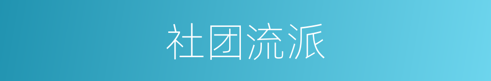社团流派的同义词