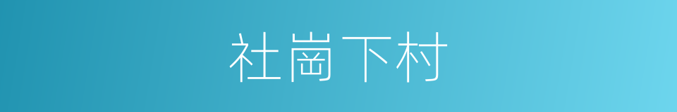 社崗下村的同義詞