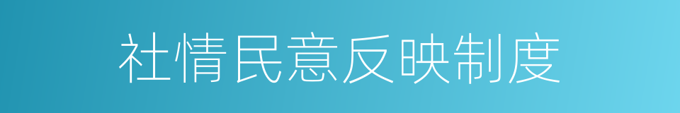 社情民意反映制度的同义词