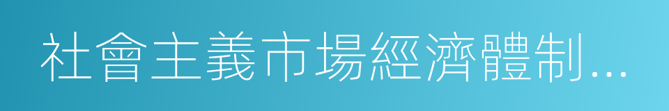 社會主義市場經濟體制改革的同義詞