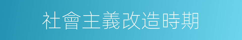 社會主義改造時期的同義詞