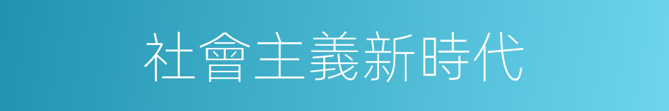 社會主義新時代的同義詞