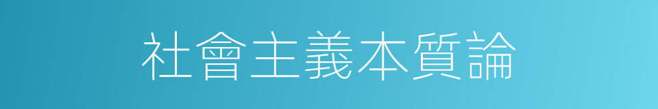 社會主義本質論的同義詞