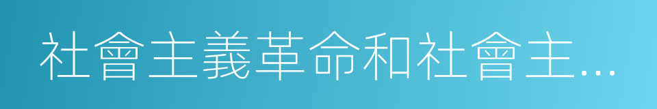 社會主義革命和社會主義建設時期的同義詞