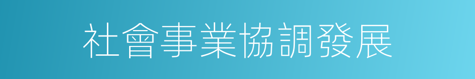 社會事業協調發展的同義詞