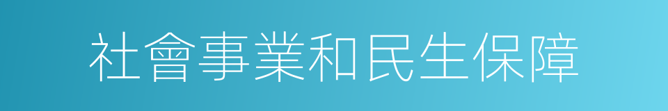 社會事業和民生保障的同義詞