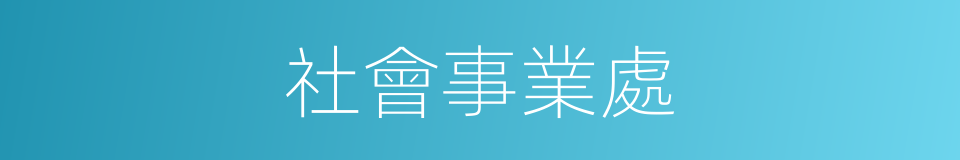 社會事業處的同義詞